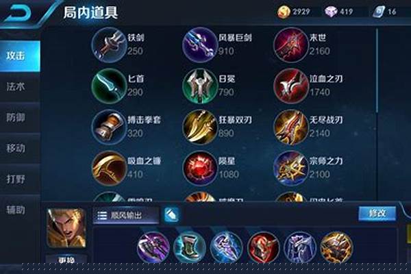 王者荣耀英雄出装