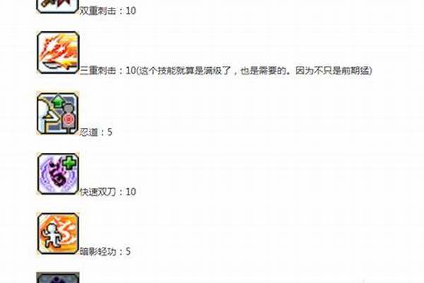 冒险岛双刀加点攻略