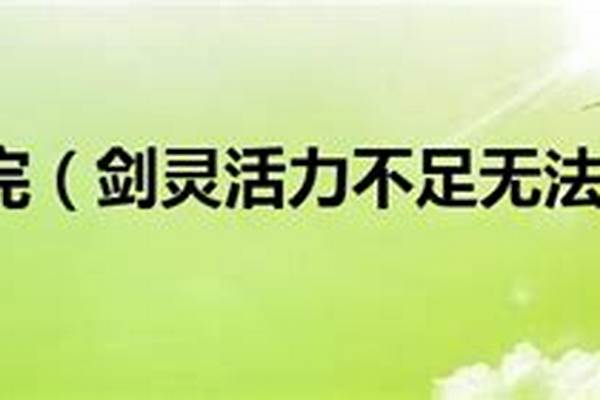 剑灵活力不足怎么办