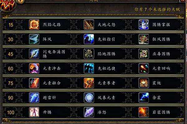 元素萨满技能排列