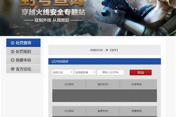 穿越火线封号查询中心